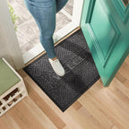 Mibao Front Door Mat Outside Entrance, Durable Outdoor Indoor Mat, Low Profile Heavy Duty Doormat, Non-Slip, Traps Dirt and Moisture, Easy Clean Patio Porch Entryway Mat, 36" x 24", Grey