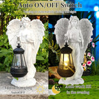 Solar Angel Garden Statue, Angel Figurine Outdoor Decor with Warm White Solar Lantern Garden Angel Figurine Outdoor Statue Waterproof Angel Sculpture Lawn Yard Art Patio Ornament Housewarming Gift