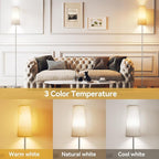 SUNMORY Floor Lamps for Living Room/Bedroom/Office, Standing Lamp with LED Bulb, 3 Color Temperature Tall Lamp, Suitable for Modern/Boho/Farmhouse and Other Home Decor Styles, Nickel Color
