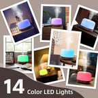 ASAKUKI 500ml Essential Oil Diffuser, Aromatherapy Fragrant Oil Humidifier Vaporizer, 7-Color Light and Auto-Off Safety Switch Reddish-Brown