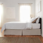 Amazon Basics Lightweight Pleated Bed Skirt, Queen, Taupe, Solid