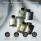 Duša Santal Reed Diffuser & Sticks - 5 Fl Oz Essential Home Fragrance Decor for Bathroom, Office & Living Spaces – Stylish & Long-Lasting Room Air Freshener -Ideal for Housewarming & Special Occasions