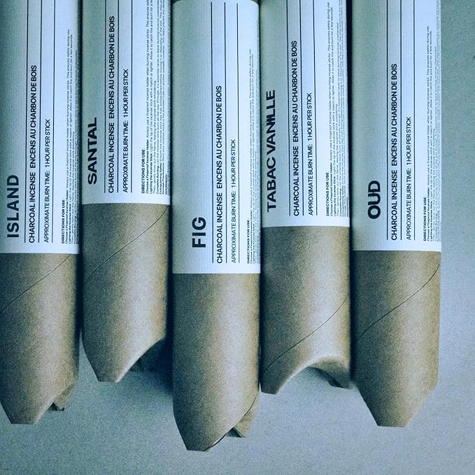 Tabac Vanille Coreless Pure Incense Sticks, Artisan-Crafted Niche Scent, Exclusive Low-Smoke Bamboo Charcoal Formula, Clean-Burning, 1-Hour Burn Time, 20 Sticks