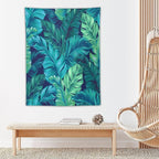 ICMOLYYENLO Tropical Green Plant Tapestry, Green Palm Leaves Natural Landscape Print Wall Tapestry for Bedroom Living Room Dormitory 50x60 Inch