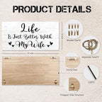 Wife Gifts Picture Frame Photo Holder for Wall, Gift for Wife from Husband, Love Gifts for Couples, Engaged Couples Girlfriend Boyfriend Wedding Gift for Her Him Hanging Photo Display