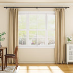 2 Pack Heavy Duty Curtain Rods 32-150 Inch, 1 Inch Adjustable Extra Long Curtain Rods for Windows, Black Window Treatment Rod Set with Aluminium Finials, Modern Design