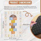 Washable Hopscotch Rug for Kids | Educational ABC & Numbers Carpet for Toddler Playroom or Classroom | 4.6' x 6.5' Non-Slip Play Mat | Neutral Decor