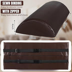 HOMBYS PU Leather Recliner Leg Rest Cushion, Bolster Foot Pillow for Legs, Recliner Foot Pillow, Multipurpose Half Moon Leg Pillow & Back Lumbar Support Cushion for Bed, Chair, Sofa-23"x10"x4"