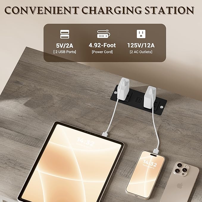 30.5" Nightstand with Charging Station, 3-Drawer Fluted Bedroom Chest, Wood Bedside Dresser with Power Outlets and USB Ports, Metal Slides, Stable Base, Modern Storage Cabinet for Small Spaces