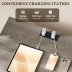 30.5" Nightstand with Charging Station, 3-Drawer Fluted Bedroom Chest, Wood Bedside Dresser with Power Outlets and USB Ports, Metal Slides, Stable Base, Modern Storage Cabinet for Small Spaces