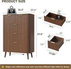 Alohappy Fluted 5 Drawers Dresser for Bedroom, 48" Tall Mid Century Modern Chest of Drawers with Curved Profile Design, Wood Storage Dressers for Closet Bedroom, Living Room, Hallway, Entryway