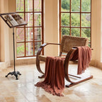 lifein Throw Blanket for Couch, Soft Boho Bed Throw,Cozy Burnt Orange Chenille Knitted Small Spring Lightweight Throw for Spring(Rust,50 * 60")