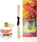 LOVSPA Reed Diffuser Set, Spiced Caramel Vanilla Scented Oil Diffuser with Sticks, Home Fragrance Accessories for Bathroom Shelf Decor, Aroma Diffusers for Home or Office Fall Decor, USA Made