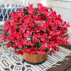 Ivydale Artificial Flowers for Outdoors, 4 Bundles Fake Bougainvillea Flower UV Resistant Silk Flowers for Outside, Outdoor Faux Plants for Planter Patio Porch Window Garden Home Decoration (Hotpink)