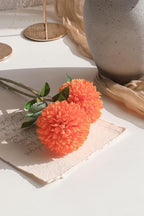 Floroom 12pcs Burnt Orange Faux Silk Mums Artificial Flowers Bulk Fake Chrysanthemums with Stems for DIY Wedding Table Centerpieces Floral Arrangements Vase Fillers Home Decorations