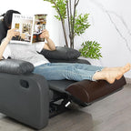 HOMBYS PU Leather Recliner Leg Rest Cushion, Bolster Foot Pillow for Legs, Recliner Foot Pillow, Multipurpose Half Moon Leg Pillow & Back Lumbar Support Cushion for Bed, Chair, Sofa-23"x10"x4"