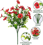 20 Bundles Artificial Flowers for Outdoor Fake Plants for Spring Decoration,Faux Eucalyptus Flowers for Planter UV Resistant Lifelike for Home Porch Garden（7 Color）