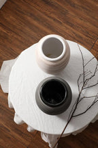 ALMA Wide Mouth Large Ceramic Vase, 12'' Tall White Rustic Pampas Grass Vase for Table Centerpieces, Boho Decorative Vase for Living Room, Farmhouse, Entryway, Mantel, Bookshelf, Home Decor