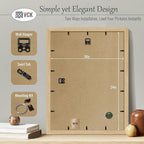 VCK 18x24 Oak Wood Frame for Poster & Picture, Natural Solid Wood Photo Frames 3 Pack, Wall Mounting Hanging