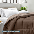 Bare Home Full Comforter - Reversible Colors - Goose Down Alternative - Ultra-Soft - Premium 1800 Series - All Season Warmth - Bedding Comforter (Full, Cocoa/Taupe)