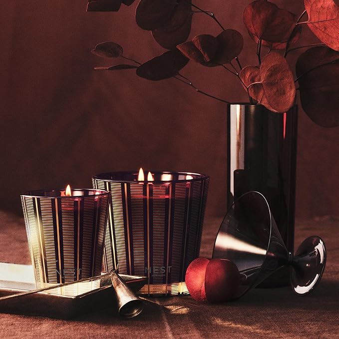 NEST New York Scented Classic Candle, Autumn Plum - 8.1 oz - Up to 60-Hour Burn Time - Reusable Glass Vessel