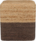 REDEARTH · Cube Pouf Foot Stool Ottoman - Jute Braided Pouffe Poof Accent Sitting Footrest for The Living Room, Bedroom, Nursery, Patio, Lounge - Set of 2 (14.5”x14.5”x16”; Natural Acorn)