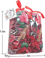 Qingbei Rina Christmas Potpourri Bags,Cinnamon Scented Potpourri Bowl Filler,Red Decorative Dried Flowers Home Fragrance Sachet,Winter Holiday Vase Filler Decor,8.4 oz