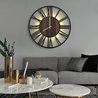 LEIKE Large Wall Clocks with Night Light Battery Operated,Silent Non Ticking,Rustic Modern Big Wood Clock for Living Room, Bedroom,Kitchen,Farmhouse,Office,Home Decor-30 Inch(Roman Numerals)
