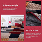 Secgo Imports Velvet King Size Comforter Set- Cotton & Velvet Quilt King Size Set, Red, Black bedspreads (96 * 108 Inch) with 2 Pillow Shams, Patchwork Reversible Lightweight Bedding