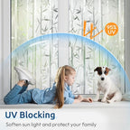 rabbitgoo Window Privacy Film Frosted Bamboo Pattern, Removable UV Blocking Stained Glass Decals Covering Decorative Window Cling for Home, 17.5 in X 13.1 Feet, Regular