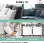 Trendy Home 20x20 Throw Pillow Insert (Set of 2, White) Bed and Couch Pillows Stuffer Hypoallergenic, Decorative Home Indoor Outdoor Sofa Pillow Filler (Machine Wash, 2 Pack)