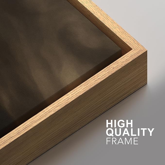 SIGNFORD Framed Canvas Print Wall Art Set Moody Misty Landscape Soft Brown and Gray Hues Illustration Modern Art Decorative Nordic Nature for Living Room, Bedroom, Office - 24"x36"x2 Natural