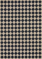 Lahome Checkered Dining Living Room Rug, 5x7 Washable Indoor Outdoor Easy Jute Rug, Farmhouse Neutral Diamond Non Slip Non Shedding Floor Carpet for Sunroom Deck Classroom Office