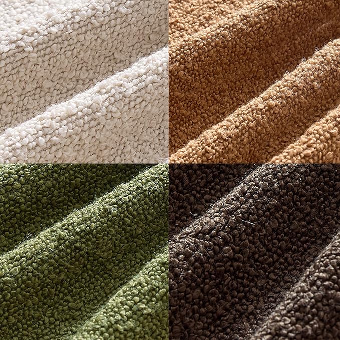 MIULEE Pack of 4 Decorative Textured Boucle Throw Pillow Covers 20x20 Inch Green Brown Accent Solid Pillow Cases Soft Couch Cushion Covers Modern Farmhouse Boho Chair Sofa Bed Livingroom Home Decor