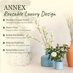 Scented Luxury Candles in Handmade Ceramic Jars, Soy Wax | Day On The Sea – Cypress & Cedar, Large Candle | Non Toxic, 2 Wicks, Reusable Big Blue Jar | Natural Spring Aromatherapy for Women & Men