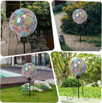 VCUTEKA Gazing Ball, 8" Glass Gazing Balls Sphere for Garden Lawn Outdoor Ornament Yard Decorative