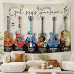 yowecso Musical Guitar Tapestry Rock Guitar Tapestry Wall Hanging for Bedroom Cool Rock Music Tapestries Aesthetic Wall Decor for Home Dorm Living Room 50"x60"