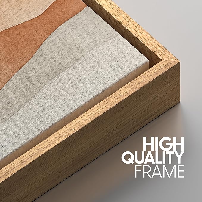 SIGNWIN Framed Canvas Print Wall Art Neutral Earth Tone Landscape Minimalist Mountain Silhouette Photography Modern Art Minimalist Black and White for Living Room, Bedroom, Office - 16"x24"x3 Natural