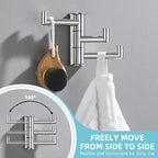 Angle Simple Towel Hook for Bathroom, SUS 304 Stainless Steel Foldable Robe Towel Holder, Wall Coat Hook, Polished Chrome