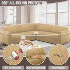 HDCAXKJ Sectional Couch Cover L Shape Stretch Sofa Covers Washable Jacquard Corner Couch Slipcover Non Slip Sectional Slip Cover U Shaped Furniture Protector for Pets Dogs (Tan, Small)