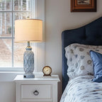 Farmhouse Lamps for Bedroom Set of 2, 28" Rustic Lamps for Living Room with USB Ports, 3-Way Dimmable Nightstand Table Lamp (Bulbs Included)