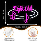 LISIGNVE Night Club Neon Sign Dimmable Switch Led Bar Sign Neon Light for Wall Decor USB Powered Music Light Up Sign for Bar Club Party Pub Music Station(16.5 * 9.8 In)