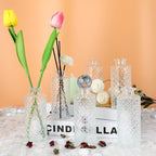 Glass Flower Vase, Aromatherapy Bottle, Small Vase, 6 Sets, Simple, White Transparent, for Birthday, Anniversary, Wedding, Home Decoration