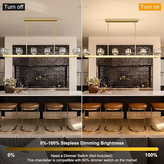 59 Inch Brass Rectangle Wagon Wheel Chandeliers, Gold Chandelier for Dining Room Over Table, Modern Crystal Long Chandelier, Farmhouse Large Linear Chandeliers for Kitchen Island