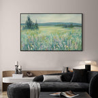 SIGNWIN 36"x60" Extra Large Framed Wall Art Wildflower Meadow Landscape Soft Pastel Nature Illustration for Home Living Room Bedroom Decor (Frame Assembly Required)