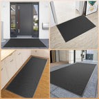 Sturdy Front Door Mat, 24" x 48" Heavy Duty Outdoor Indoor Mats to Trap Dirt and Moisture, Non-Slip Waterproof Doormat Inside Entrance, Washable Welcome Mats for Home Entryway（Black）