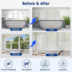 Privacy Window Film Static Cling, Frosted Glass Decorative Window Film with 96% UV Blocking, Non-Adhesive Removable Window Cling for Home Office Bathroom, 47.2 x 157.4 Inches, Pure