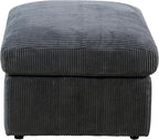 Ottoman Rectangular Storage Ottoman Bench, Flannel Footrest Stool Footstool with Lid for Living Room, Bedroom, Entryway, Dark Gray, 38"x30"x22"