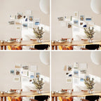 HAUS AND HUES White Oak Wood Gallery Wall Tabletop Frames Made with Real American Oak and Shatter-free Plexiglass - Set of 11 (Eight 4x6, Three 5x7, Framed White)