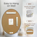 OVALCREST - Oval Wooden Beveled Wall Mirror for Home Decor, Bathroom, Vanity, Bedroom, Living Room, Hallway - London Style (Gold Leaf) 25.1 x 31.1